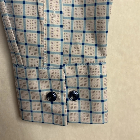 Con.Struct Cooling Comfort Slim Fit Check Stretch Button Up Shirt Size Large - Picture 4 of 10